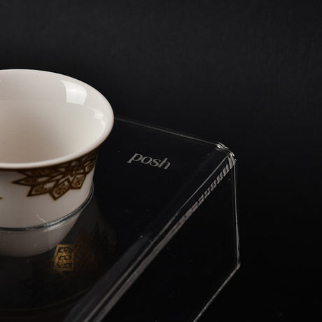 6 arabic coffee cups(ramadan shape) with acrylic holder
