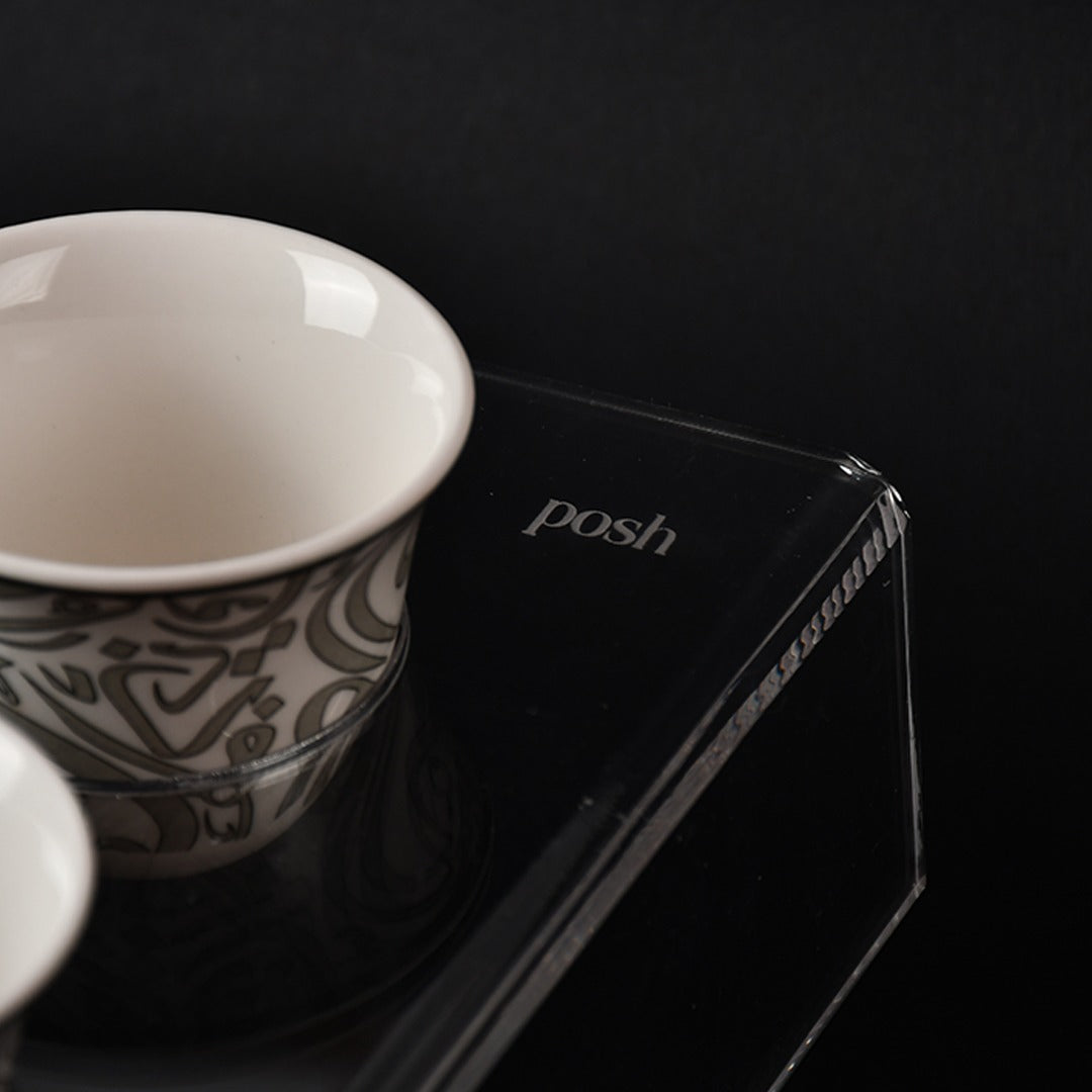 6 arabic coffee cups with acrylic holder