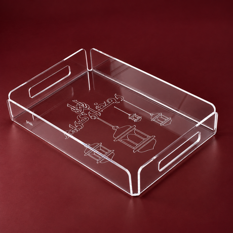 Small engraved transparent tray (رمضان كريم) 20x30