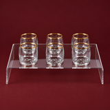 6 arabic coffee cups(gold line) with acrylic holder