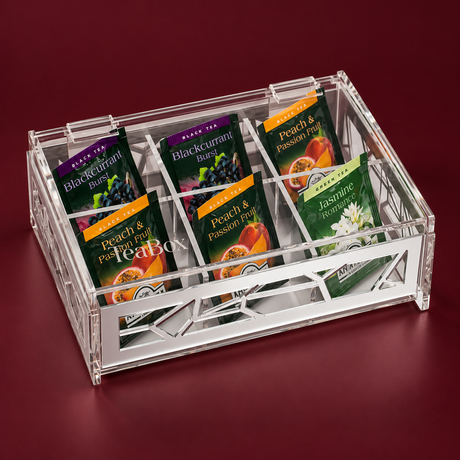 Silver 6 slots Tea Box
