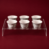 6 arabic coffee cups with acrylic holder