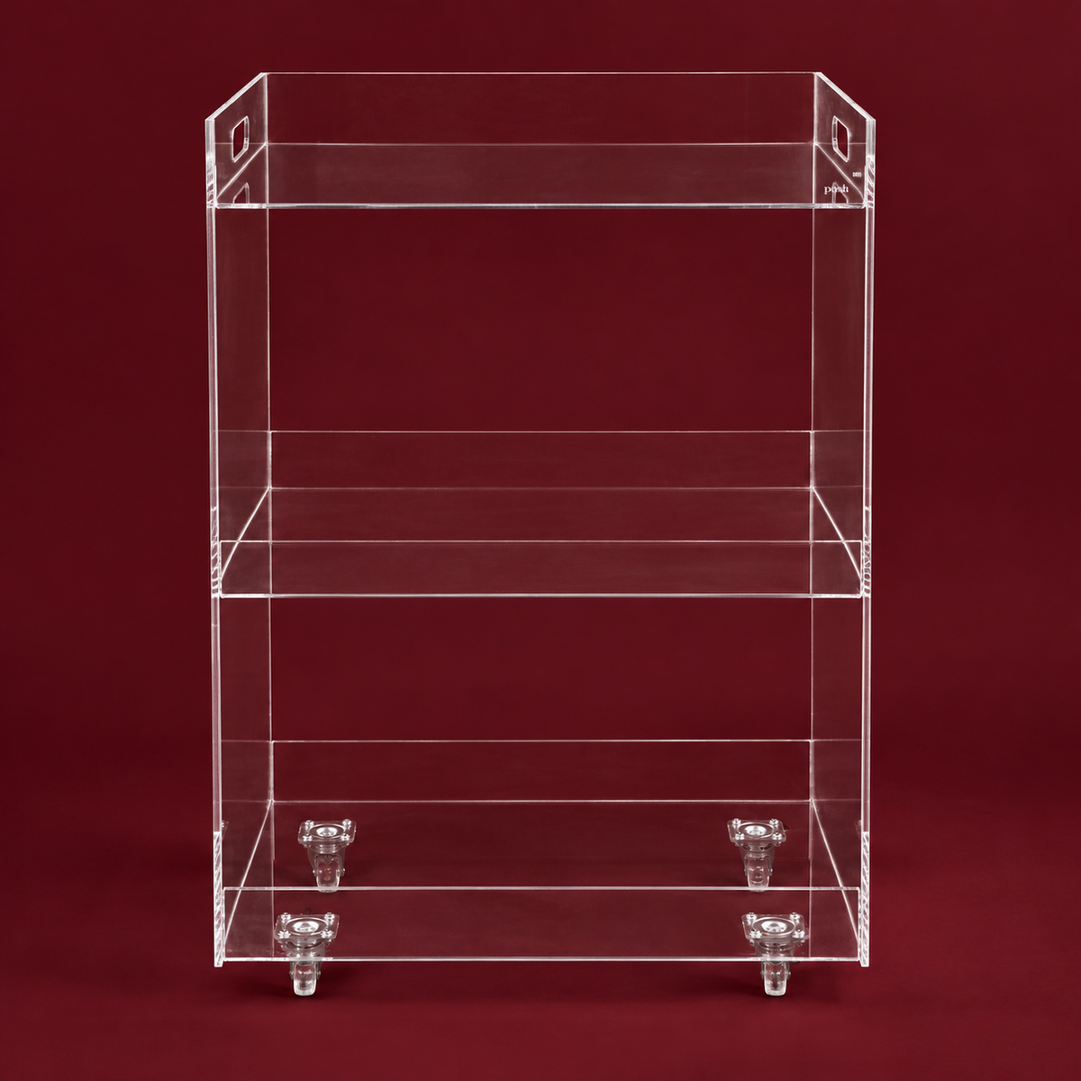 Transparent Tea Trolley 40x47x80cm | Three-Level