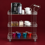 Transparent Tea Trolley 65x40x90cm | Four-Wheel