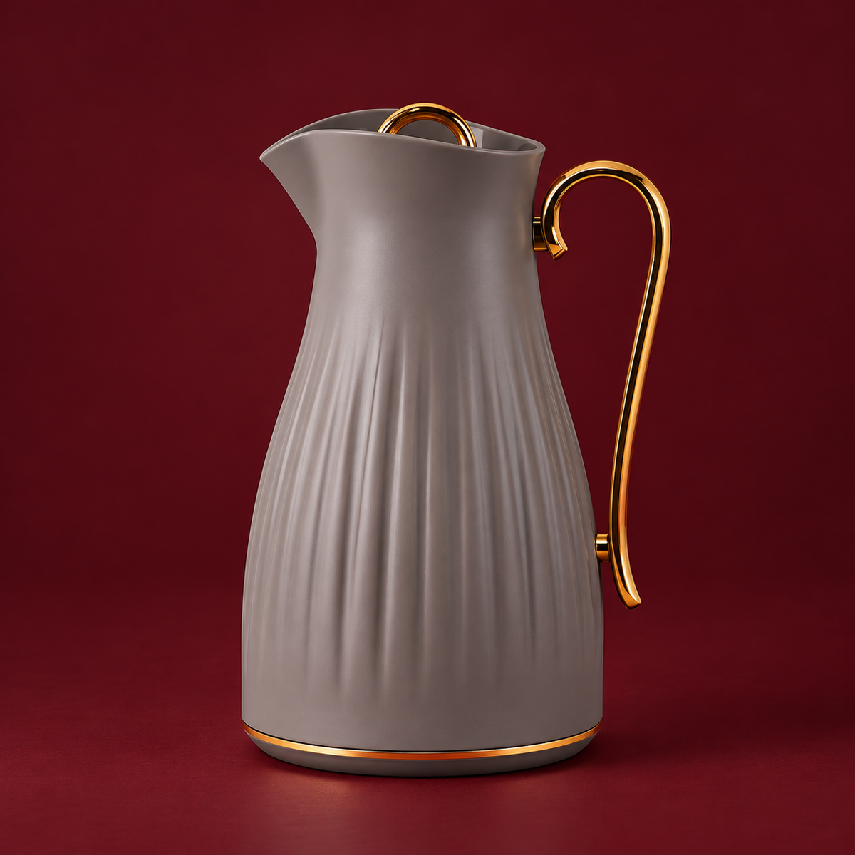 grey water pot with gold handle 1 litre
