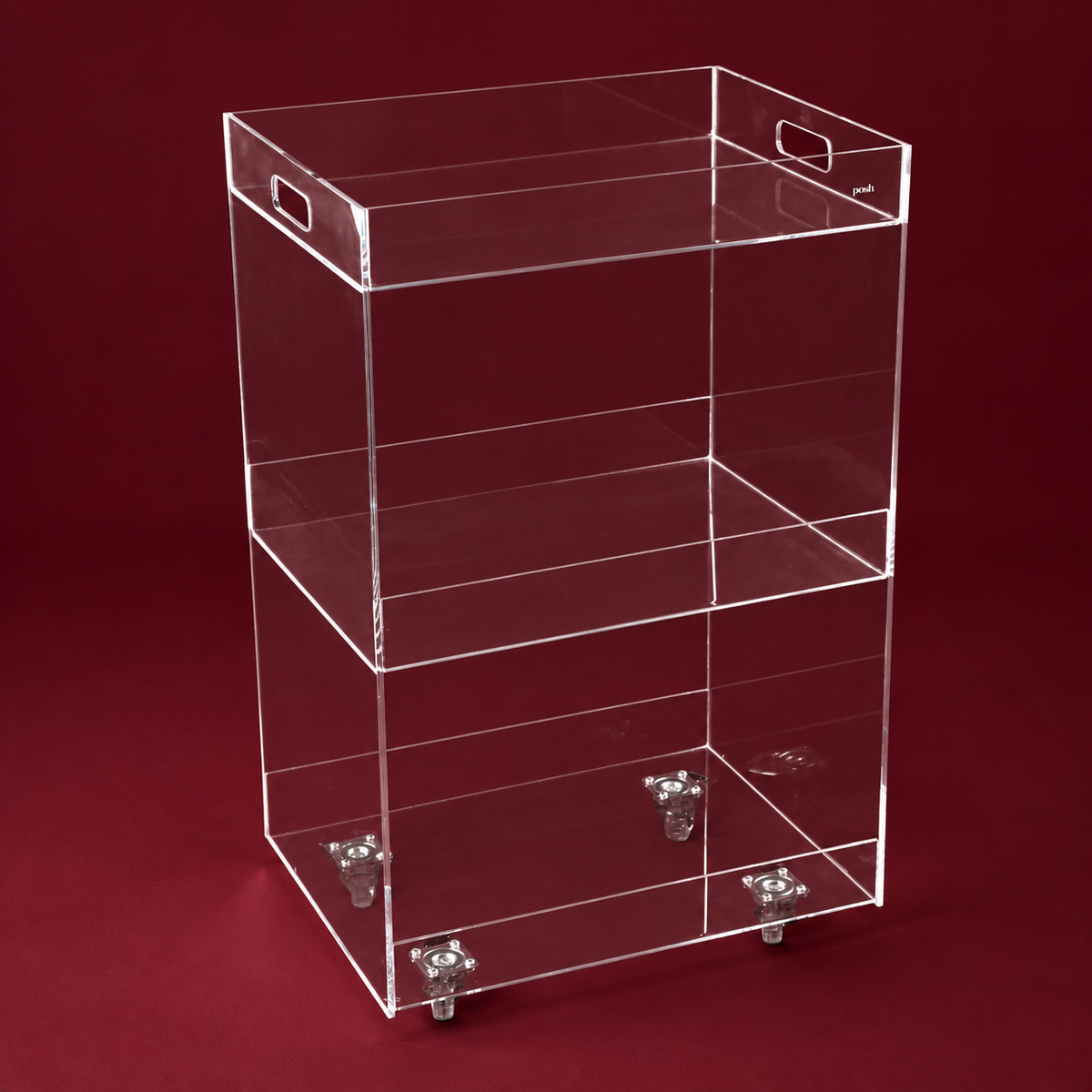 Transparent Tea Trolley 40x47x80cm | Three-Level