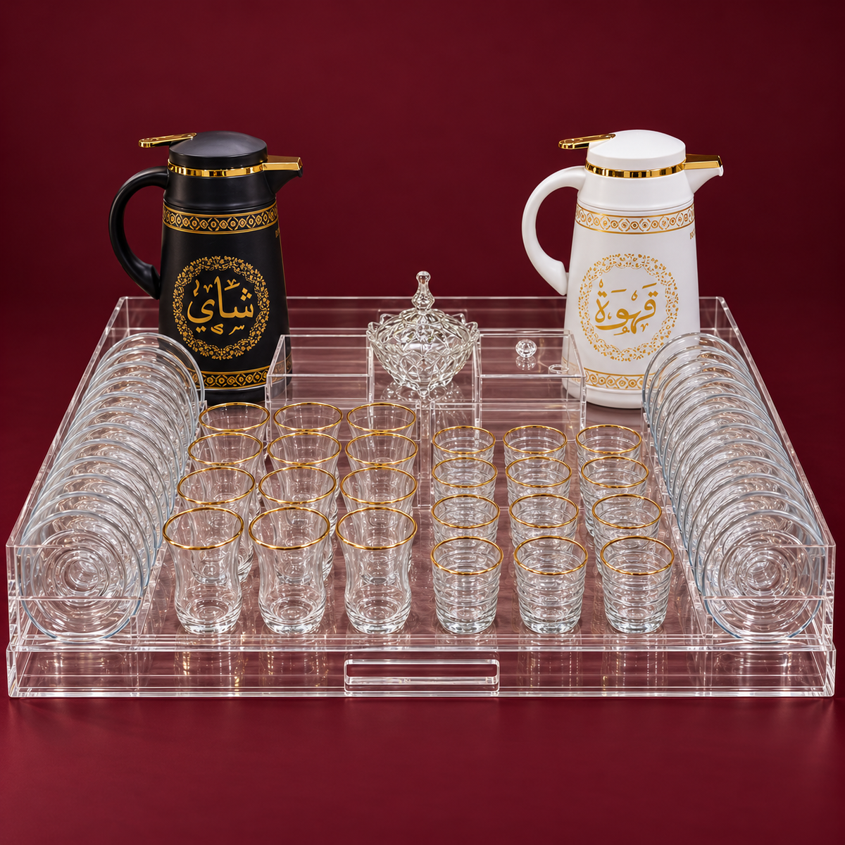 Large Tea Tray 2 Pots (55 pieces)