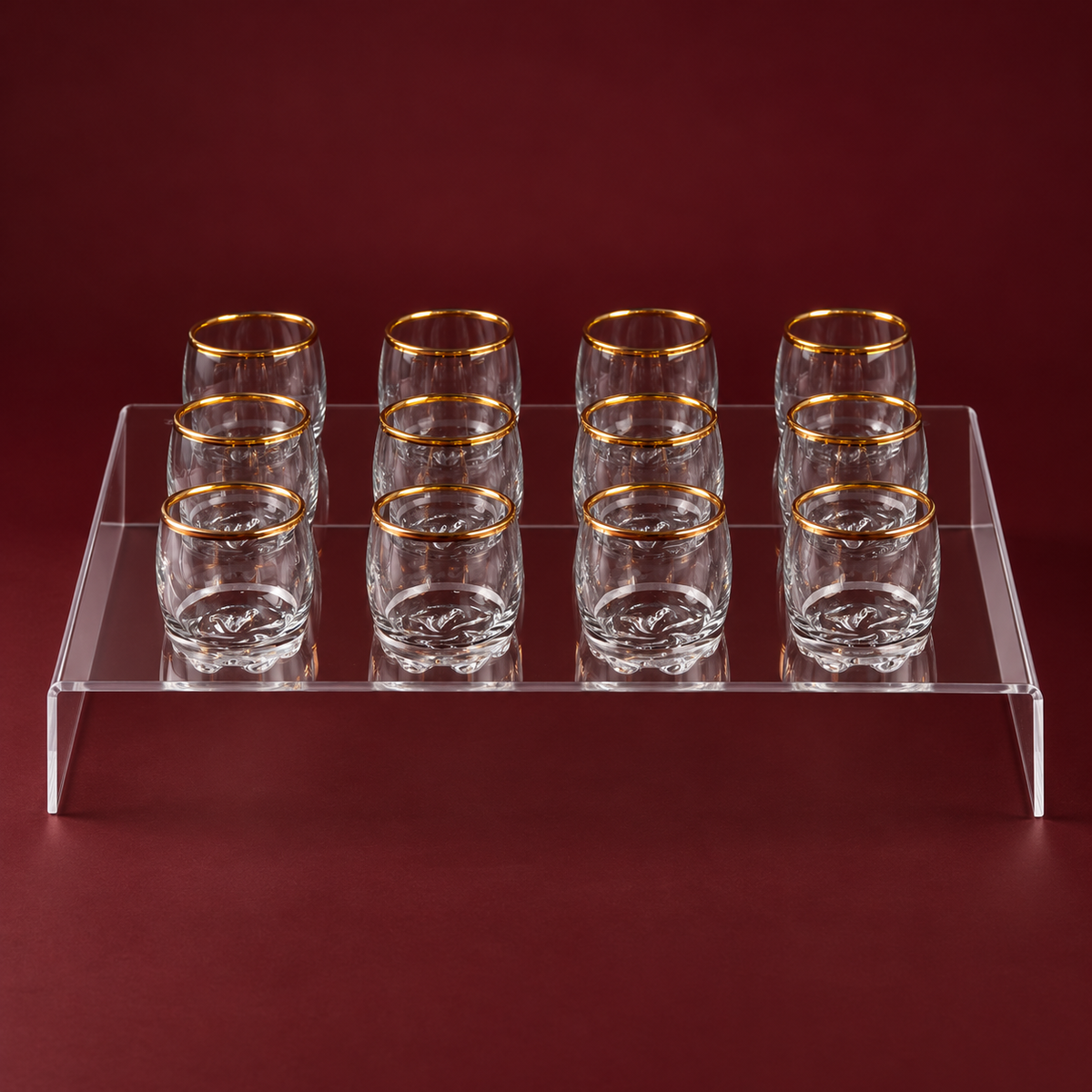 12 arabic coffee cups(gold line) with acrylic holder