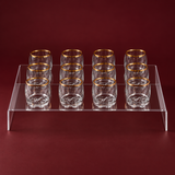 12 arabic coffee cups(gold line) with acrylic holder