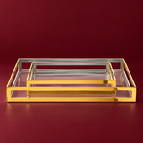 Gold framed serving tray