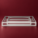 Silver framed serving tray