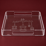 Small engraved transparent tray (رمضان كريم) 20x30
