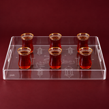 large engraved transparent tray (رمضان كريم) 30x40