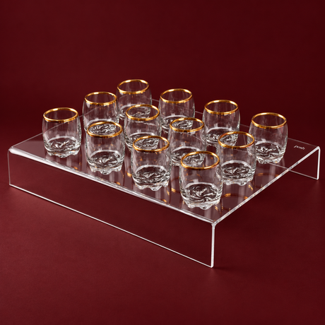 12 arabic coffee cups(gold line) with acrylic holder