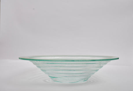 Round glass serving bowl
