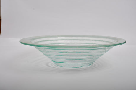 Round glass serving bowl