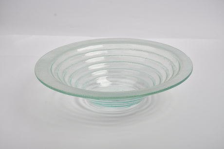 Round glass serving bowl