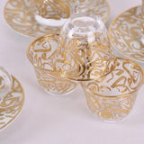 arabic coffee & tea cups with plates set gold(18 pieces)