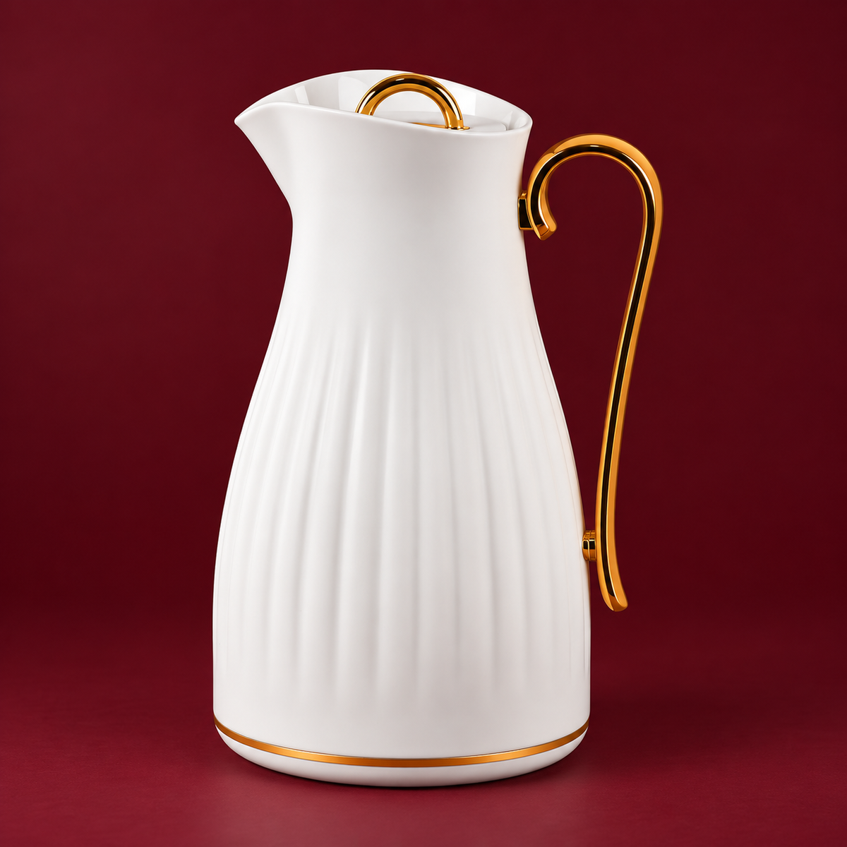 white water pot with gold handle 1 litre